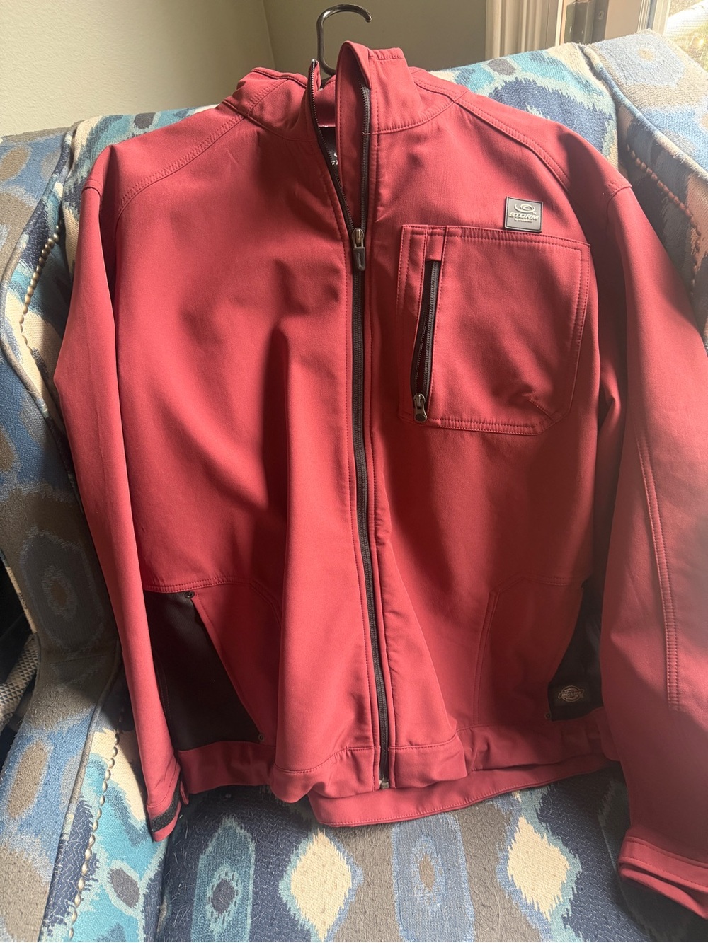 Dickies Red Softshell Jacket with Zip Chest Pocket